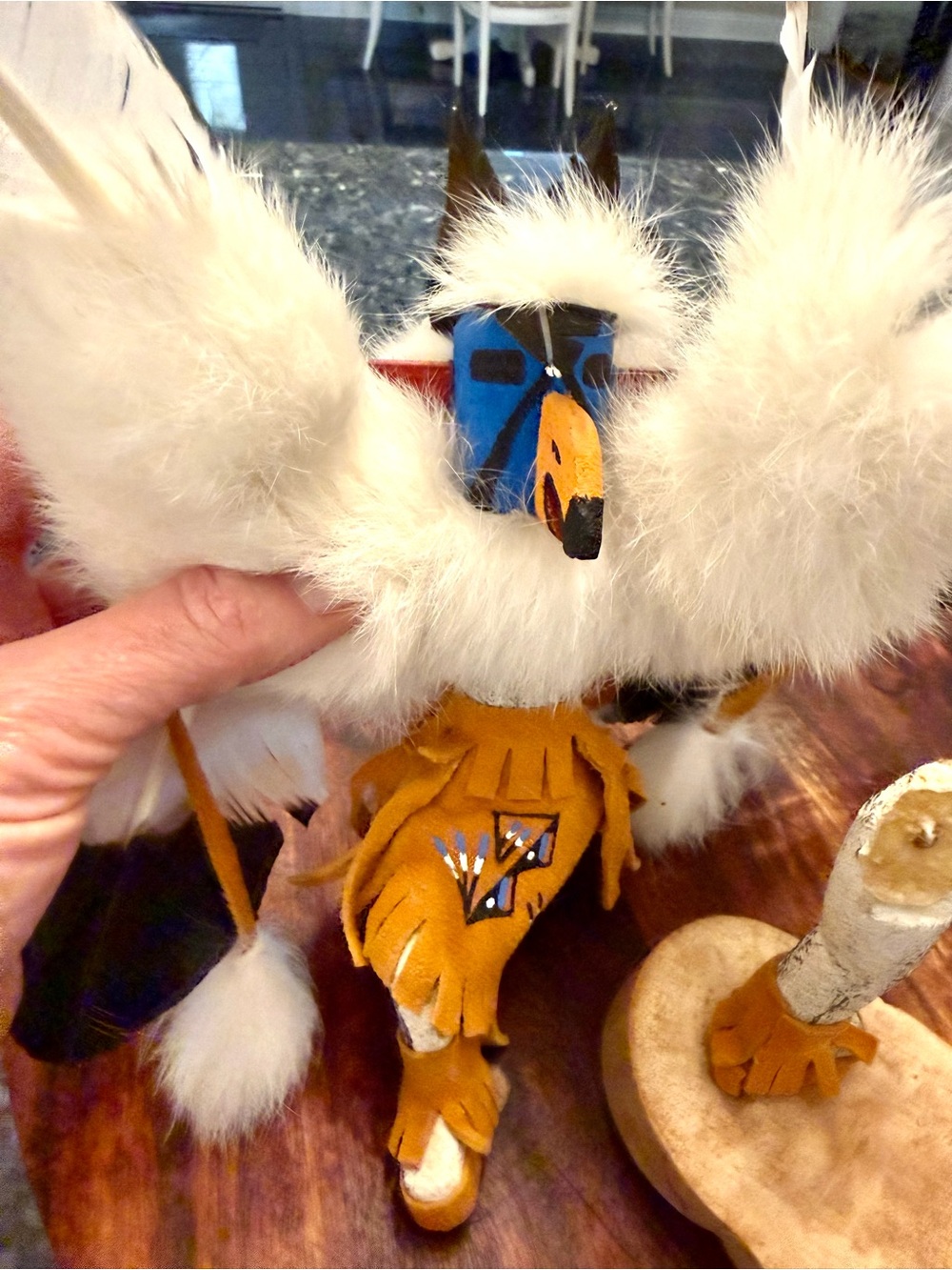 Eagle Dancer Kachina Doll Signed KV  Artist  K.V. Mahkee Hopi Artist Need Repair
